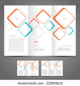 brochure design template tri-fold rhomb