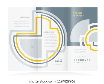 Brochure design template tri-fold vector geometric abstract circles