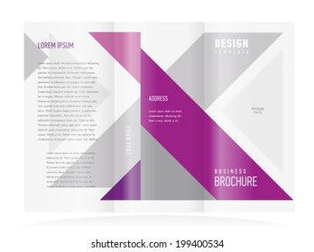 brochure design template tri-fold vector abstract triangles figure, frame for images