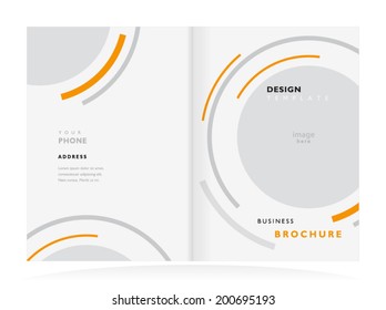 brochure design template tri-fold vector abstract round