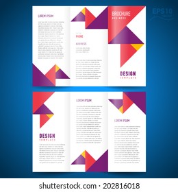 brochure design template trifold vector geometric abstract triangles