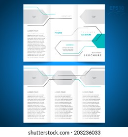 brochure design template trifold vector geometric abstract line, frame for your image