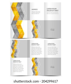 brochure design template tri-fold vector abstract figure, frame for images