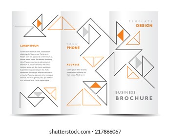 brochure design template tri-fold vector abstract triangles figure