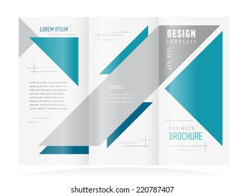 brochure design template tri-fold vector abstract triangles figure, frame for images