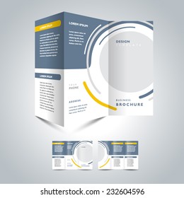 brochure design template trifold vector circle and lines