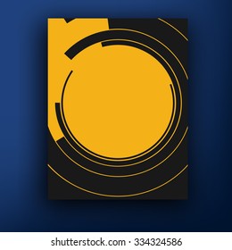 brochure design template trifold vector geometric abstract circle