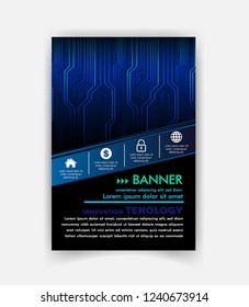 Brochure design template vector. Abstract cover book blue portfolio minimal presentation poster. concept in A4 layout. flyers report business magazine. banner text box