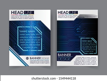 Brochure design template vector. Abstract cover book blue portfolio minimal presentation poster. concept in A4