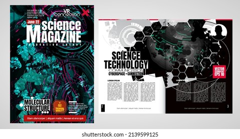 Brochure design template vector. Abstract technology cover book or magazine.