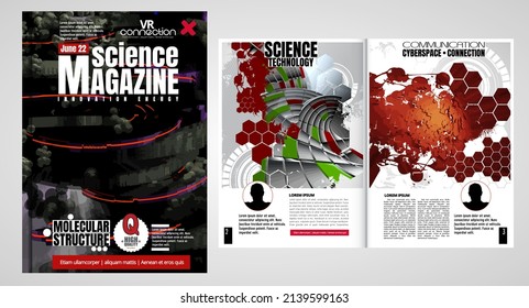 Brochure design template vector. Abstract technology cover book or magazine.