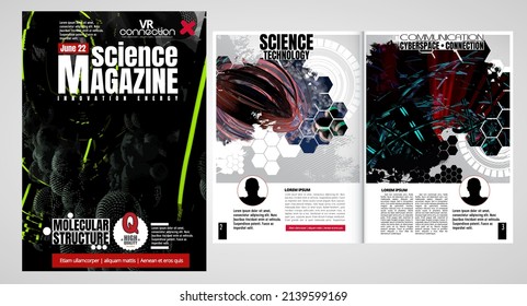 Brochure design template vector. Abstract technology cover book or magazine.