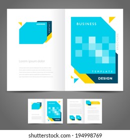 brochure design template vector - booklet geometric abstract figure