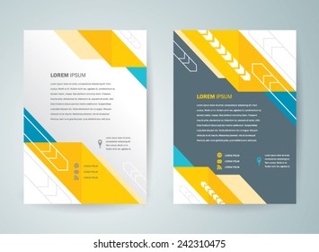 brochure design template vector flyer abstract arrows, cmyk profile
