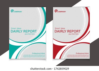 Brochure design template vector. Flyers report business infographic magazine poster. Abstract circle and city. Green presentation portfolio. Minimal cover book in a4 size layout.