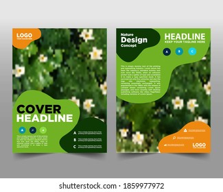Brochure design template vector. Flyers report business magazine infographic poster. Abstract Nature. Green presentation portfolio. book cover 