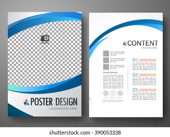 Brochure design template vector. Flyers report business magazine poster. Cover book portfolio presentation and abstract blue circle. Layout on A4 size.