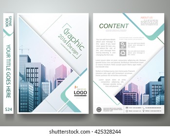 Brochure design template vector. Flyers report business magazine. Cover book minimal portfolio presentation and abstract blue shape on poster. City concept in A4 layout.