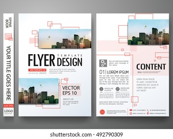 Brochure design template vector. Flyers report business magazine. Abstract square in cover book minimal portfolio presentation poster. City concept in A4 layout.