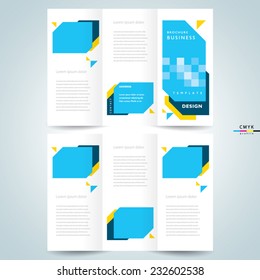 brochure design template vector - geometric abstract figuge, cmyk profile