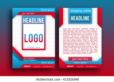 Brochure design  template vector . Magazine front and back page, material style poster and banner. Cover scheme. Business leaflet layout.