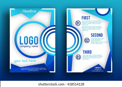 Brochure design  template vector . Magazine front and back page, material style poster and banner. Cover scheme. Business leaflet layout.