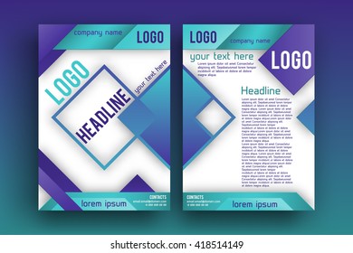 Brochure design  template vector . Magazine front and back page, material style poster and banner. Cover scheme. Business leaflet layout.