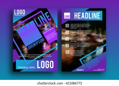 Brochure design  template vector . Magazine front and back page, material style poster and banner. Cover scheme. Business leaflet layout.