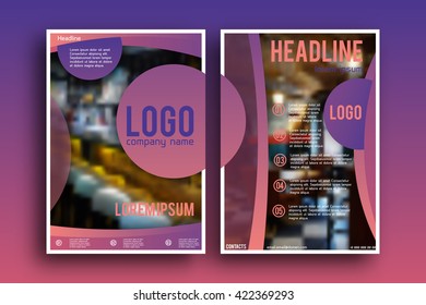 Brochure design  template vector . Magazine front and back page, material style poster and banner. Cover scheme. Business leaflet layout.