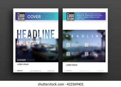 Brochure design  template vector . Magazine front and back page, material style poster and banner. Cover scheme. Business leaflet layout.