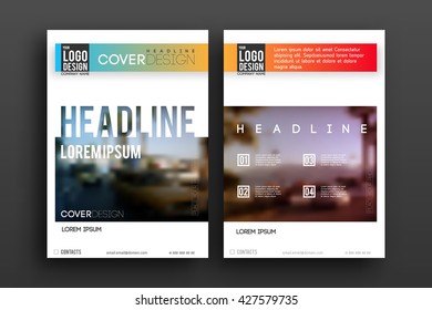 Brochure design  template vector . Magazine front and back page, material style poster and banner. Cover scheme. Business leaflet layout.