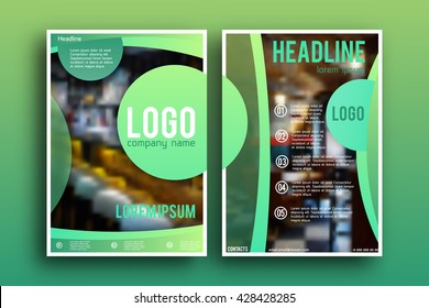 Brochure design  template vector . Magazine front and back page, material style poster and banner. Cover scheme. Business leaflet layout.