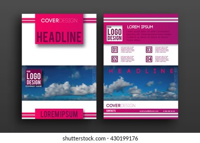 Brochure design  template vector . Magazine front and back page, material style poster and banner. Cover scheme. Business leaflet layout.