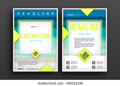 Brochure design  template vector . Magazine front and back page, material style poster and banner. Cover scheme. Business leaflet layout.