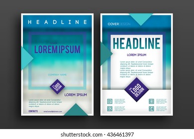 Brochure design  template vector . Magazine front and back page, material style poster and banner. Cover scheme. Business leaflet layout.