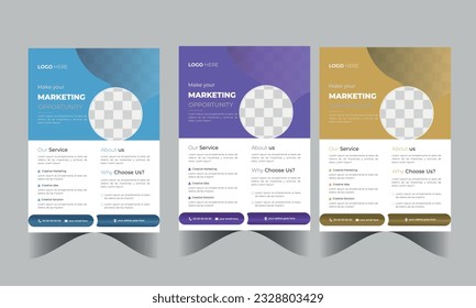 Brochure design template vector. Minimal brochure report business flyers magazine poster.