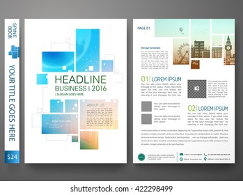 Brochure design template vector. Modern flyers annual report business magazine poster. Leaflet cover book presentation with abstract square and flat city. Layout in A4 size.