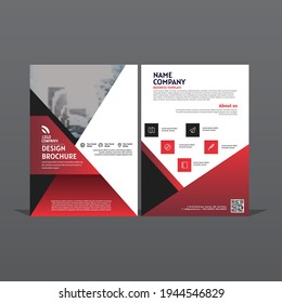 Vector de plantilla de diseño de folleto. Portada abstracta roja. El concepto de ciudad en la distribución A4. Los folletos informan de la revista de negocios. Cobertura del informe anual.