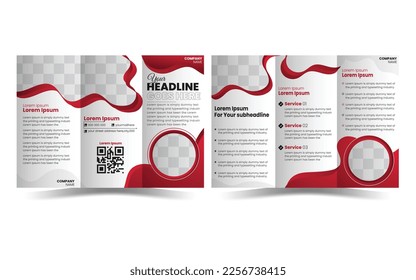 Brochure design, brochure template, Vector Red elegance business trifold creative trifold business Leaflet Brochure Vector triple folding brochure for business and advertising.Design for printing 