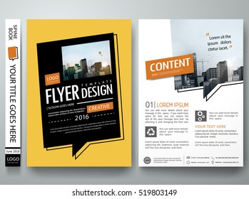 Brochure design template vector. Text box layout in cover book portfolio presentation poster. City concept in A4 size. Minimal flyers report business magazine.