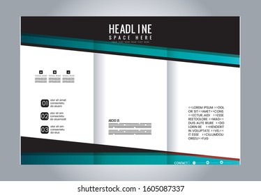 brochure design template vector trifold abstract
