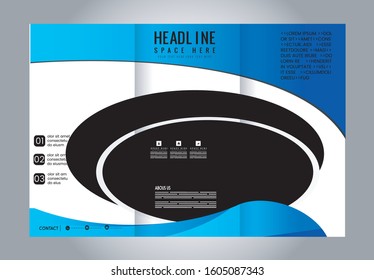 brochure design template vector trifold abstract
