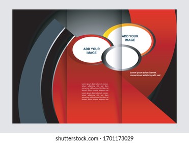 plantilla de diseño folleto vectorial triple geométrico

