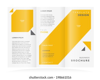 brochure design template vector - trifold geometric abstract figure