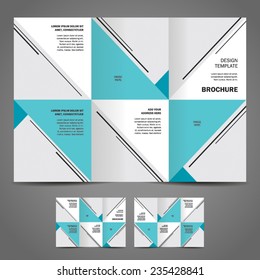 brochure design template vector tri-fold geometric abstract, cmyk profile