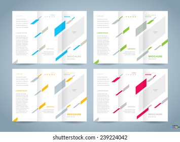 brochure design template vector tri-fold geometric abstract, cmyk profile