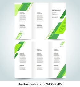 brochure design template vector tri-fold arrows geometric abstract stripes