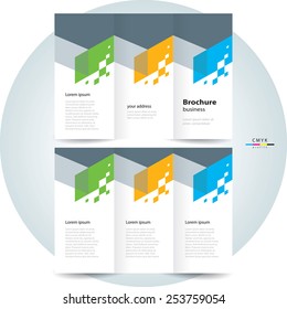 brochure design template vector tri-fold abstract