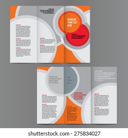 brochure design template vector tri-fold geometric abstract