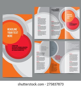 brochure design template vector tri-fold geometric abstract